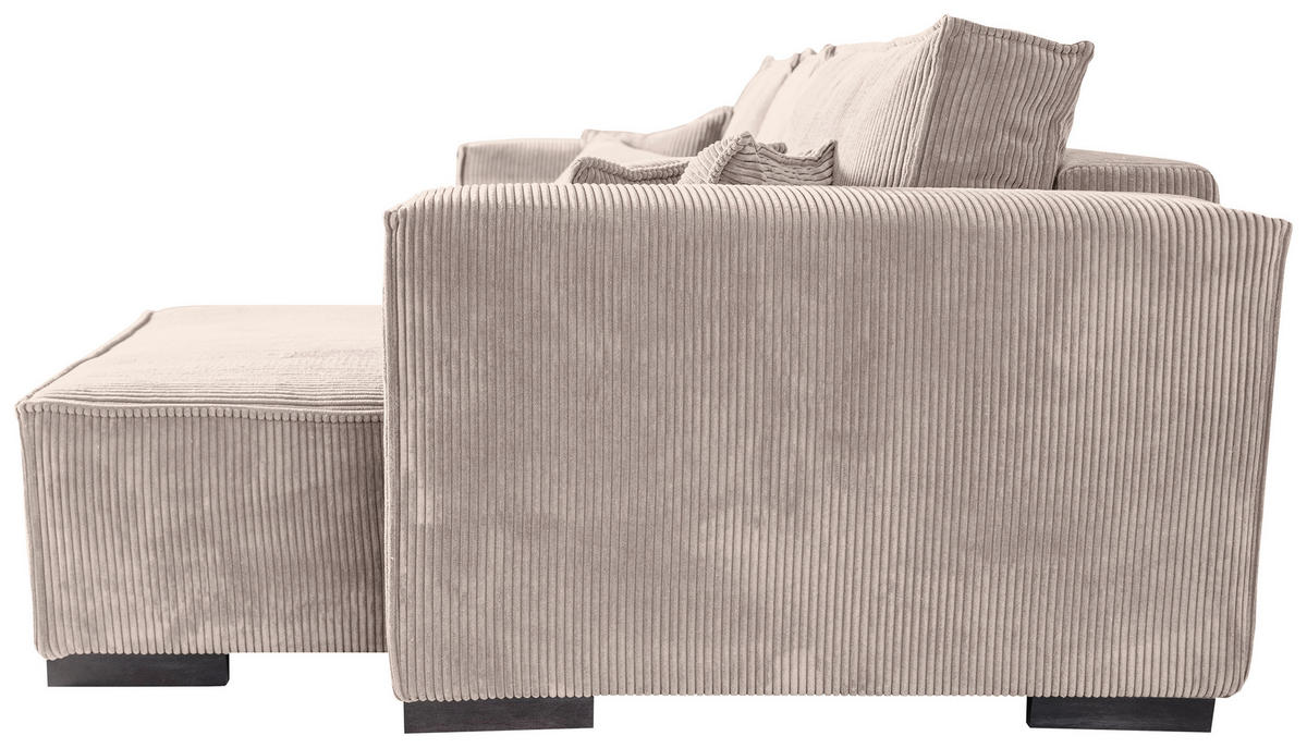 ECKSOFA Rosa Cord  - Braun/Rosa, KONVENTIONELL, Holz/Textil (230/190cm) - Carryhome
