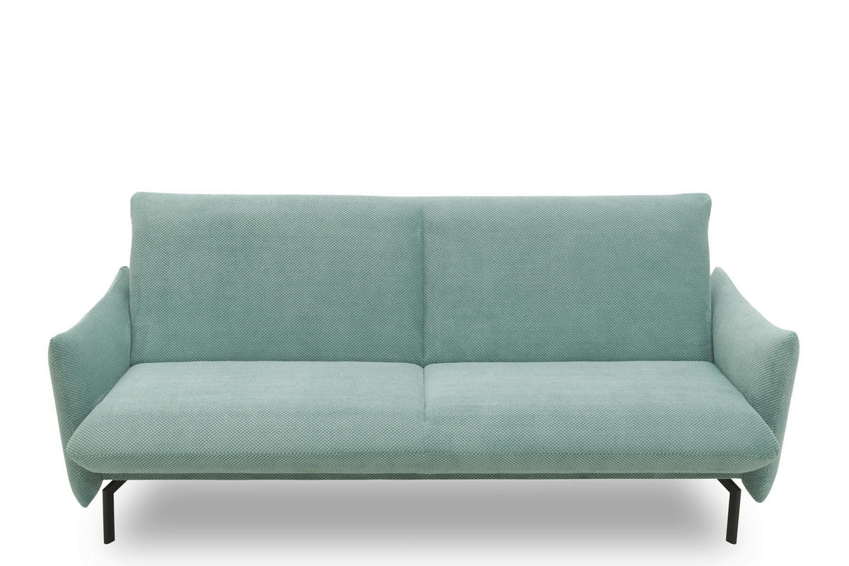 SCHLAFSOFA Mikrofaser Mintgrün  - Schwarz/Mintgrün, Design, Textil/Metall (234/102/95cm) - MID.YOU