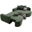 ECKSOFA in Chenille Dunkelgrün  - Dunkelgrün/Schwarz, Design, Kunststoff/Textil (307/194cm) - Carryhome