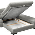 ECKSOFA  in Flachgewebe Hellgrau  204/341 cm  - Hellgrau/Schwarz, Design, Textil/Metall (204/341cm) - Xora