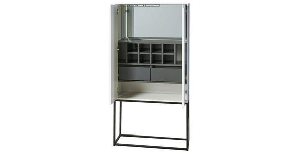 BARSCHRANK Weiß - Schwarz/Weiß, Design, Glas/Holzwerkstoff (80/157/38cm) - Xora
