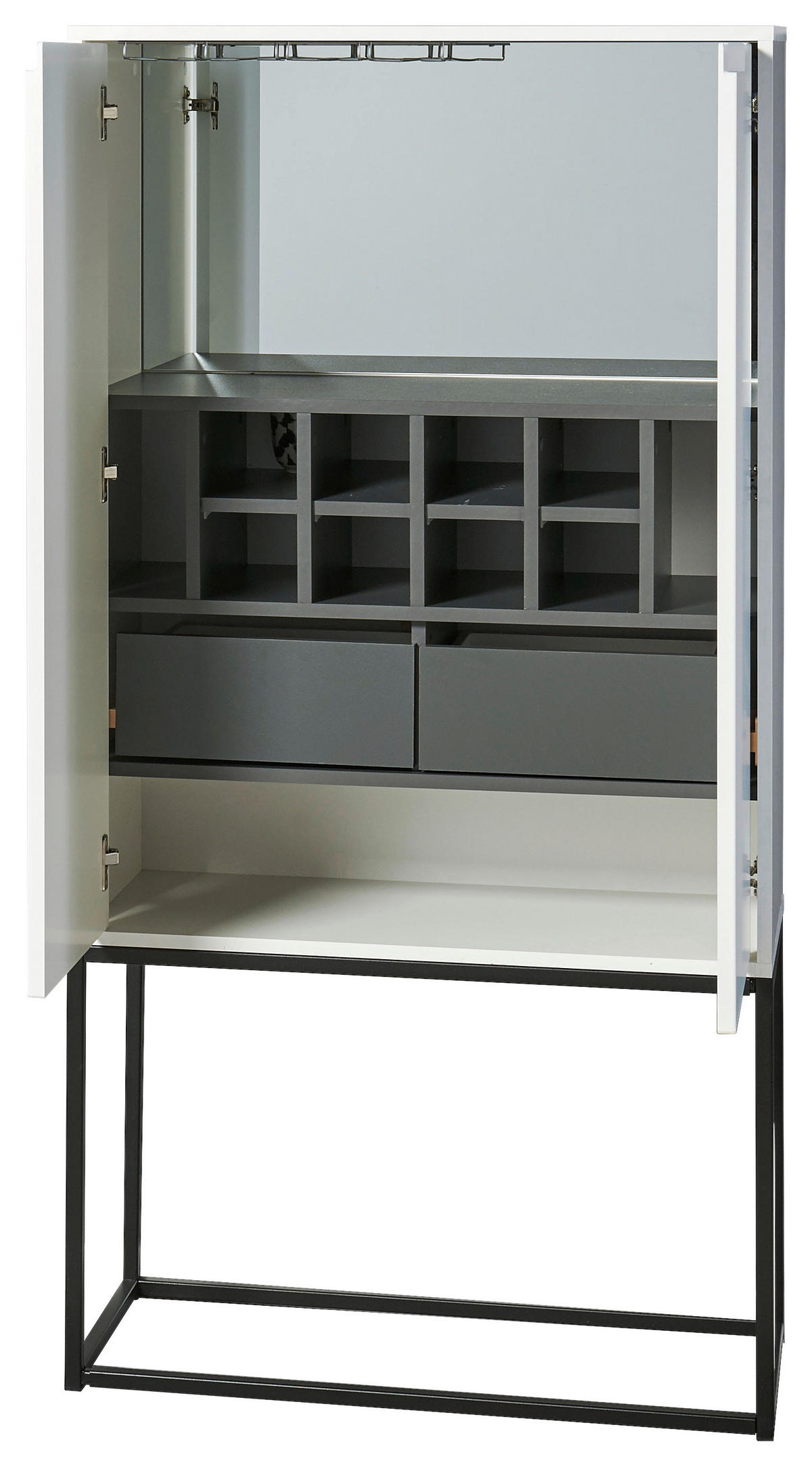BARSCHRANK Weiß  - Schwarz/Weiß, Design, Glas/Holzwerkstoff (80/157/38cm) - Xora