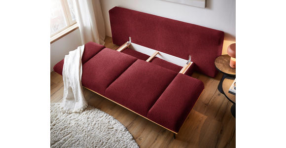 SCHLAFSOFA in Chenille Weinrot  - Weinrot/Schwarz, MODERN, Holz/Textil (212/89/102cm) - Dieter Knoll