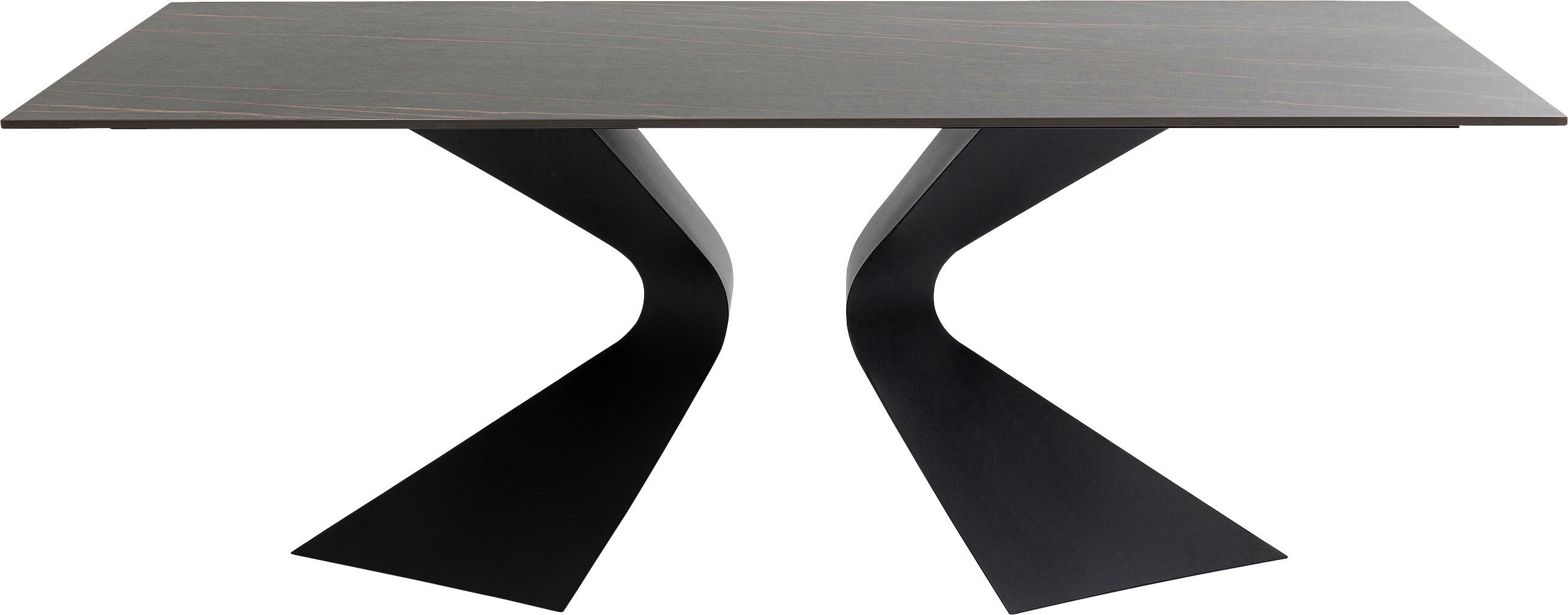 Kare-Design Esstisch Grau, Schwarz 100x75x200 cm