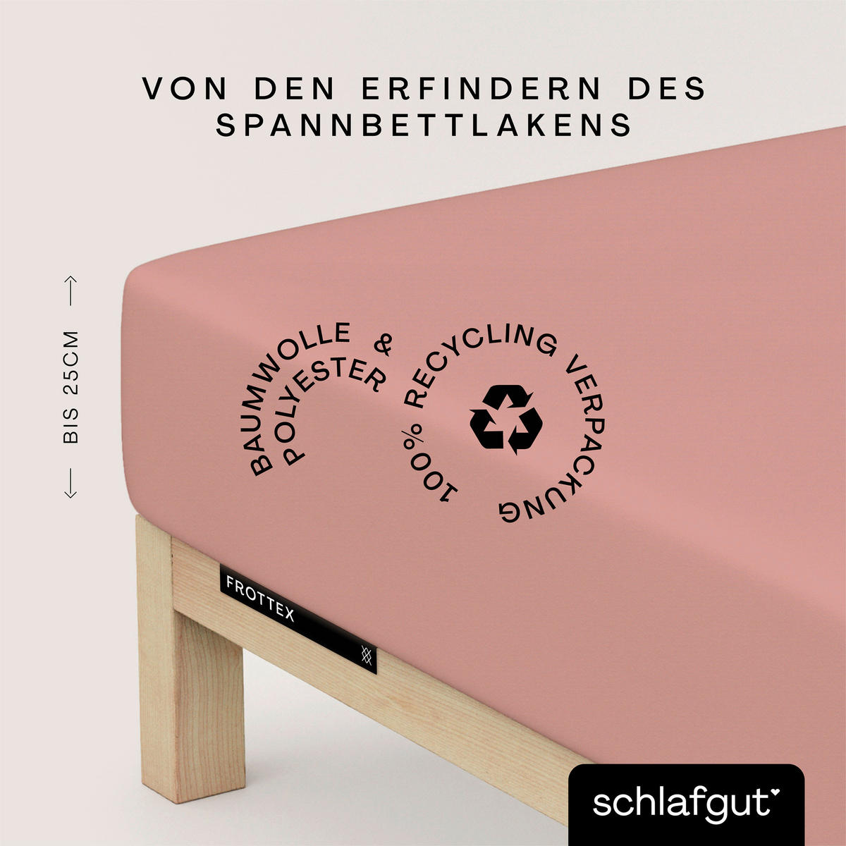 SPANNLEINTUCH 100/200 cm Frottee  - Altrosa, Basics, Textil (100/200cm) - Schlafgut