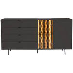 SIDEBOARD Anthrazit, Eichefarben  173/86/42 cm  - Eichefarben/Anthrazit, Design, Glas/Holz (173/86/42cm) - Moderano