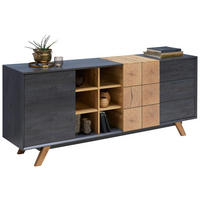 SIDEBOARD  in 180/75/40 cm  - Eichefarben/Dunkelgrau, Design, Holz/Holzwerkstoff (180/75/40cm) - Carryhome