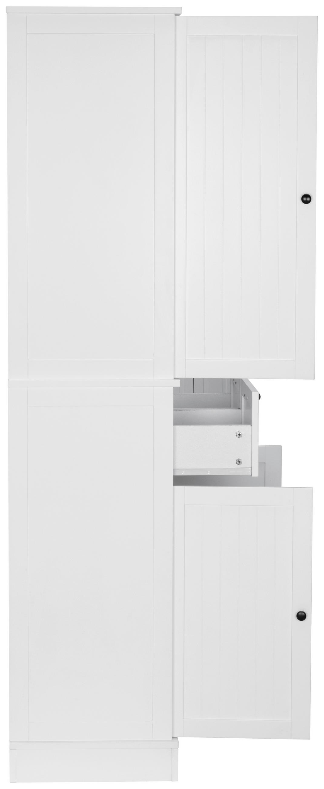 VYSOKÁ KOMODA, bílá, 76/178/40 cm - bílá/černá, Lifestyle, kov/kompozitní dřevo (76/178/40cm) - MID.YOU