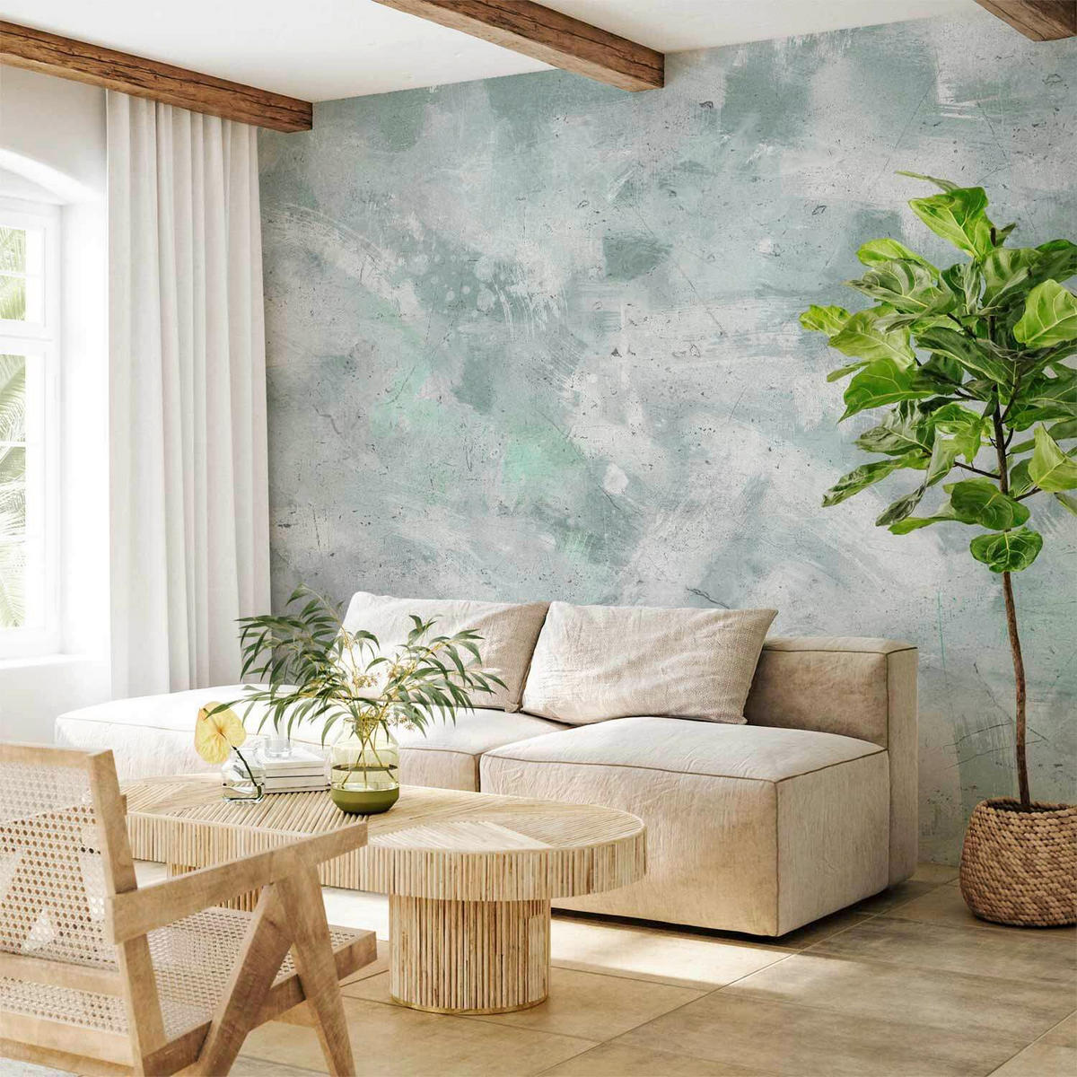 FOTOTAPETE  - Türkis/Pastellblau, LIFESTYLE, Textil (250/175cm) - artgeist