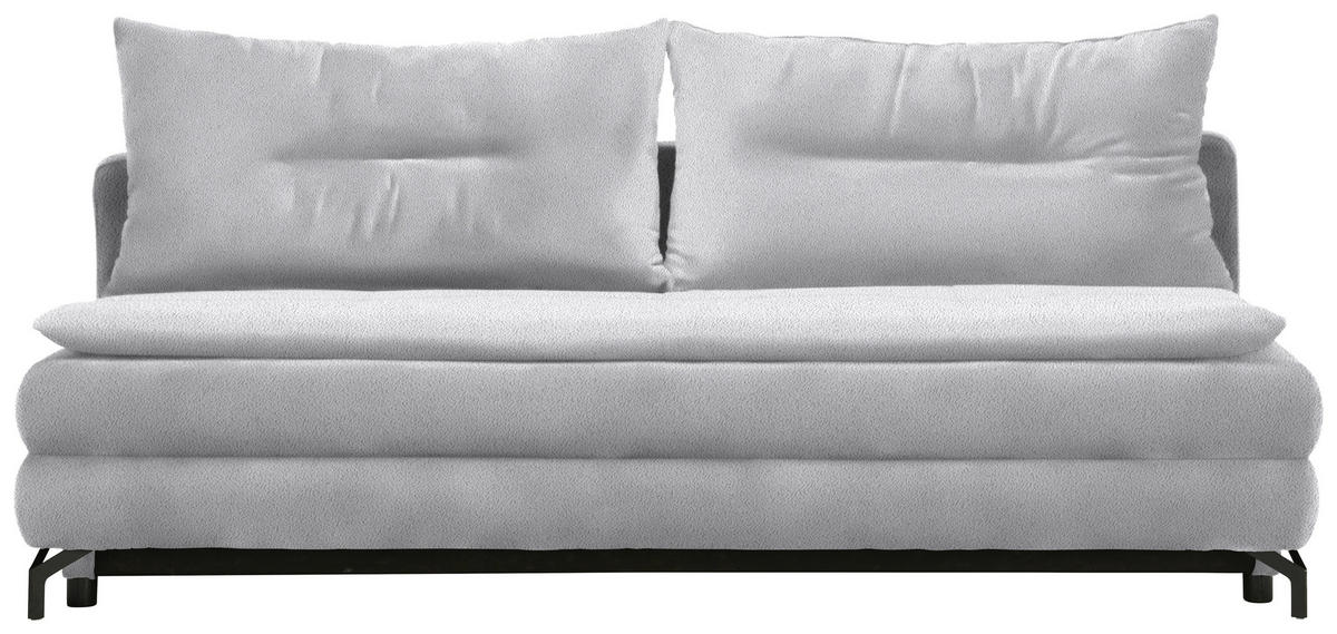 KANAPÉÁGY világosszürke  - világosszürke/fekete, Modern, textil/fém (208/73/92/102cm) - Novel