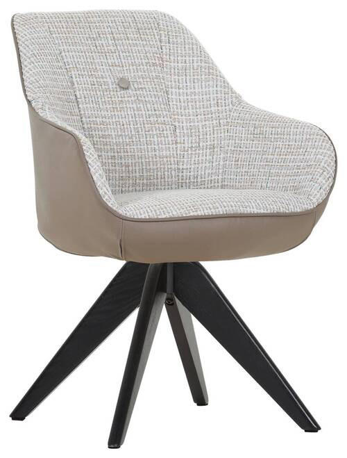 ARMLEHNSTUHL  in Chenille, Lederlook  - Taupe/Beige, MODERN, Holz/Textil (60/83/65cm) - Novel