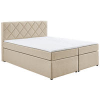 BOXSPRINGBETT 160/200 cm  in Creme  - Creme/Schwarz, Konventionell, Kunststoff/Textil (160/200cm) - Boxxx