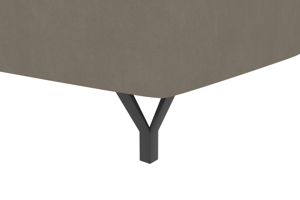 BOXSPRINGBETT 180/200 cm  in Graubraun  - Graubraun/Schwarz, KONVENTIONELL, Textil/Metall (180/200cm) - Boxxx