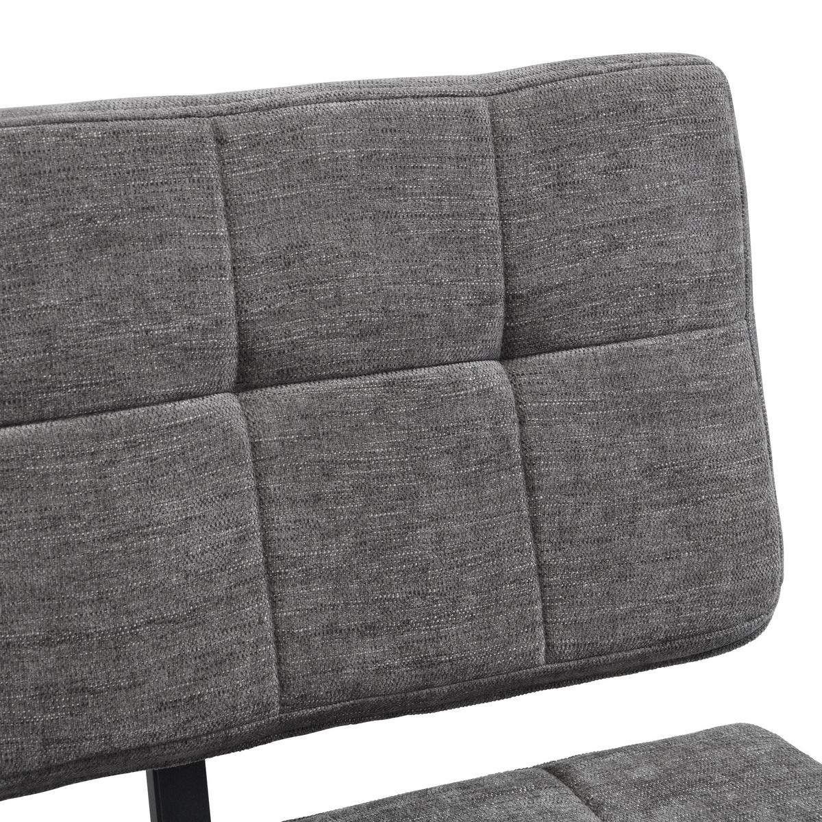 SITZBANK in Metall, Textil Hellgrau  - Hellgrau/Schwarz, MODERN, Textil/Metall (160/85/56cm) - Livetastic