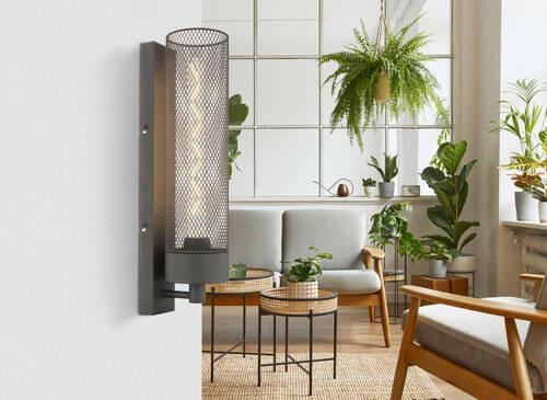 WANDLEUCHTE - Schwarz, Design, Metall (9,5/41cm) - Globo