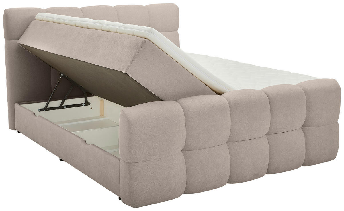 BOXBETT 160/200 cm  in Hellgrau  - Hellgrau/Schwarz, Design, Holz/Kunststoff (160/200cm) - Moderano