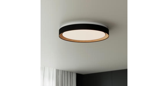 LED-DECKENLEUCHTE Nashville 48/8 cm  - Schwarz/Sonoma Eiche, Basics, Kunststoff/Metall (48/8cm) - Novel