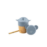TRINKHALMBECHER  - Blau, Basics, Naturmaterialien/Kunststoff (7,5/9cm)