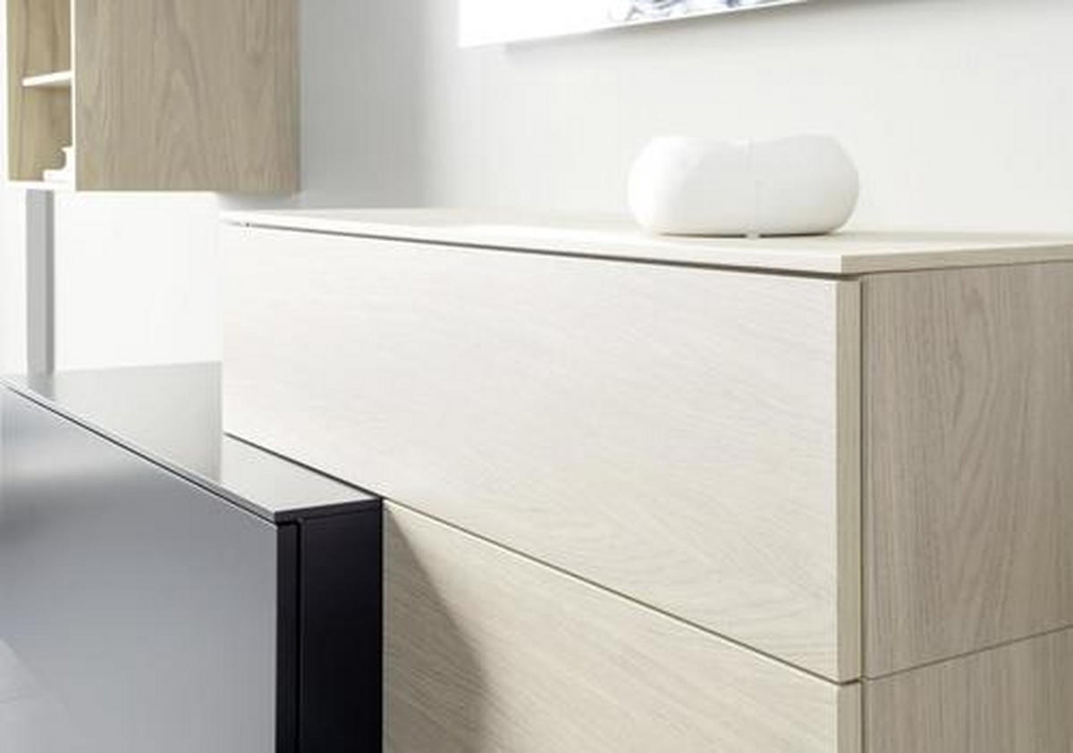 GARDEROBE 8-teilig  in 200/198/35/45 cm  - Eichefarben/Schwarz, Design, Holz/Holzwerkstoff (200/198/35/45cm) - Sudbrock