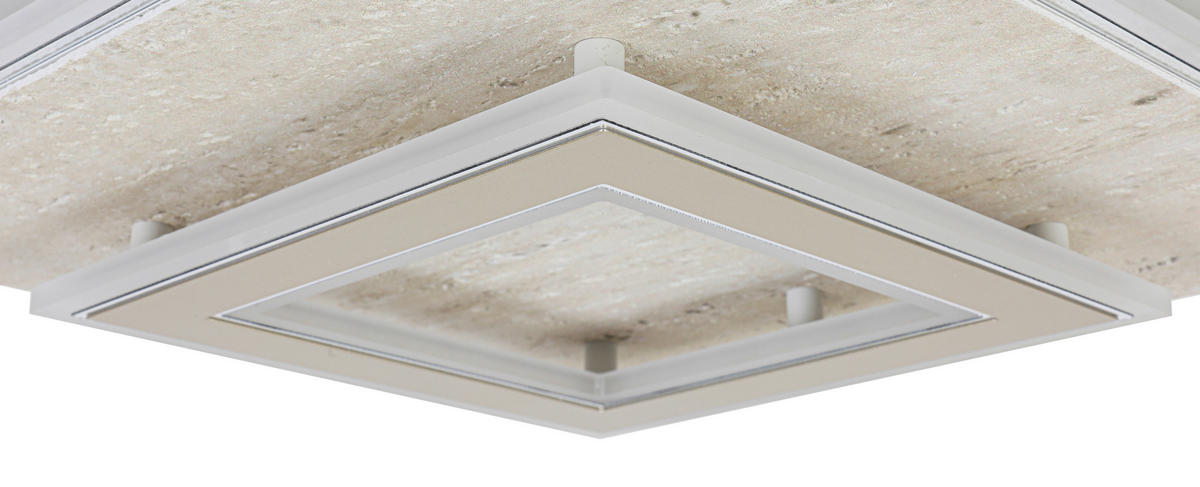 DECKENLEUCHTE 40/40/7,5 cm  - Champagner, Trend, Kunststoff/Metall (40/40/7,5cm) - Collett's Monde