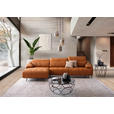 ECKSOFA in Echtleder Cognac  313/165 cm  - Cognac/Schwarz, Design, Leder/Metall (313/165cm) - Emilio Belluti