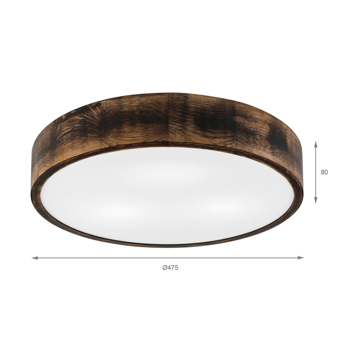 DECKENLEUCHTE Eveline 47/8 cm  - Alteiche, Design, Holz (47/8cm)