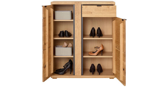 SCHUHSCHRANK 90/111,5/38 cm  - Wildeiche/Anthrazit, Natur, Holz/Holzwerkstoff (90/111,5/38cm) - Linea Natura