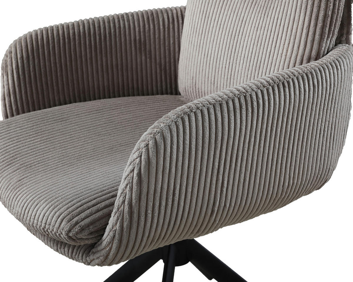 ŽIDLE S PODRUČKAMI, železo, manšestr, šedohnědá - černá/šedohnědá, Design, kov/textil (63,5/88,5/66,5cm) - Novel