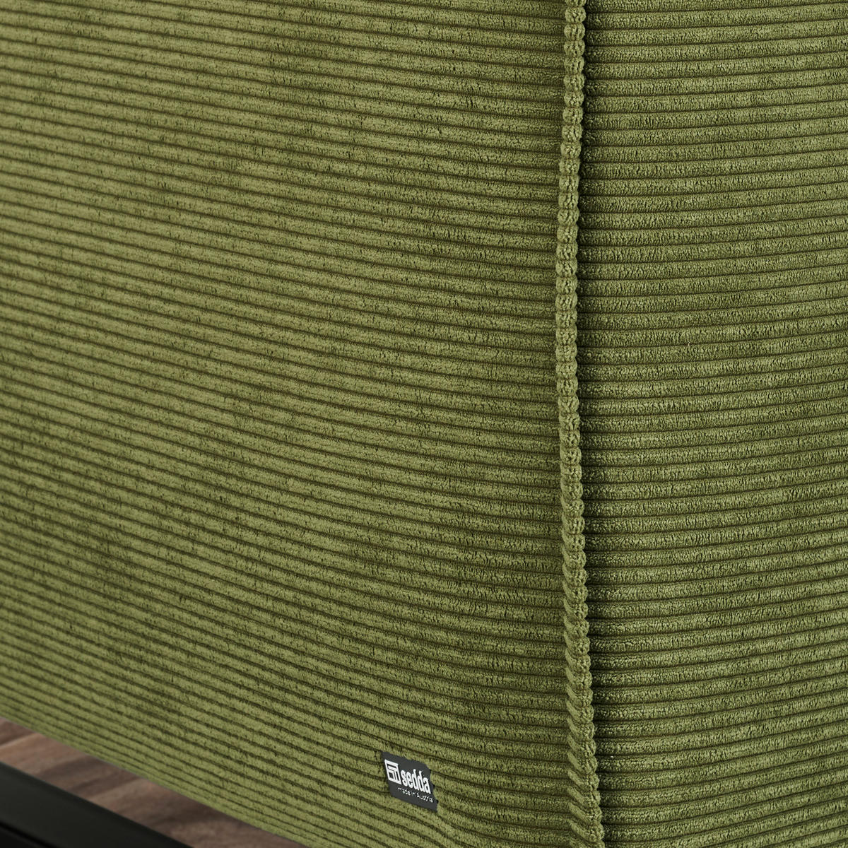 ECKSOFA Cord Olivgrün  - Schwarz/Olivgrün, Design, Textil/Metall (211/314cm) - Sedda