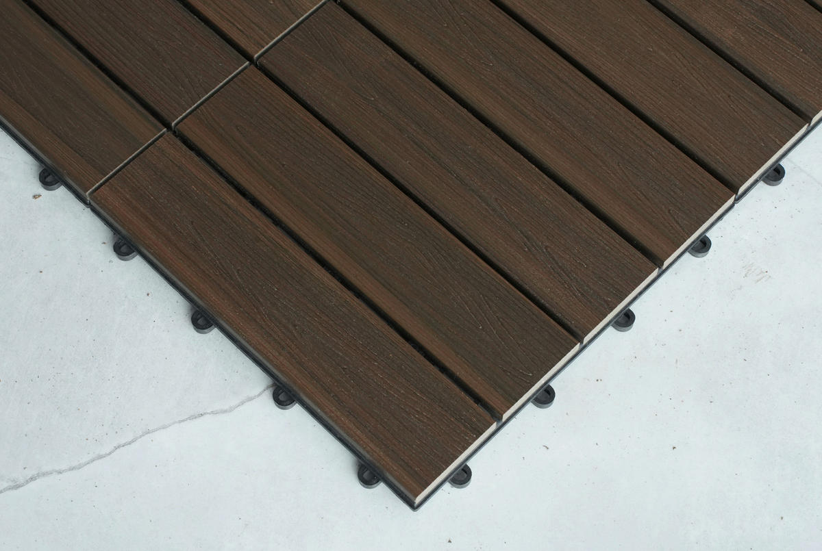 TERRASSENFLIESE 11 Stück  - Braun, Design, Holzwerkstoff (30/30/2,4cm) - Ambia Garden