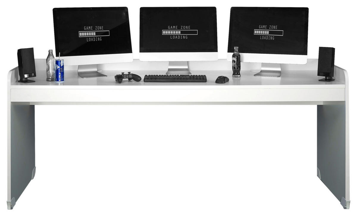 GAMING STOL  bijela  drvni materijal  - bijela, Moderno, drvni materijal/plastika (204,4/72/84,3cm) - MID.YOU