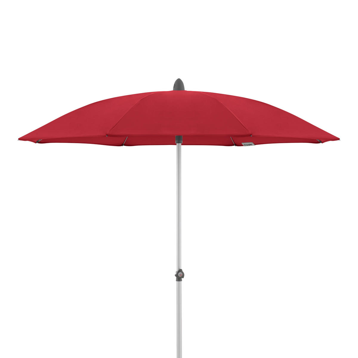 SONNENSCHIRM 200 cm Rot  - Silberfarben/Rot, KONVENTIONELL, Textil/Metall (200/200cm) - Doppler