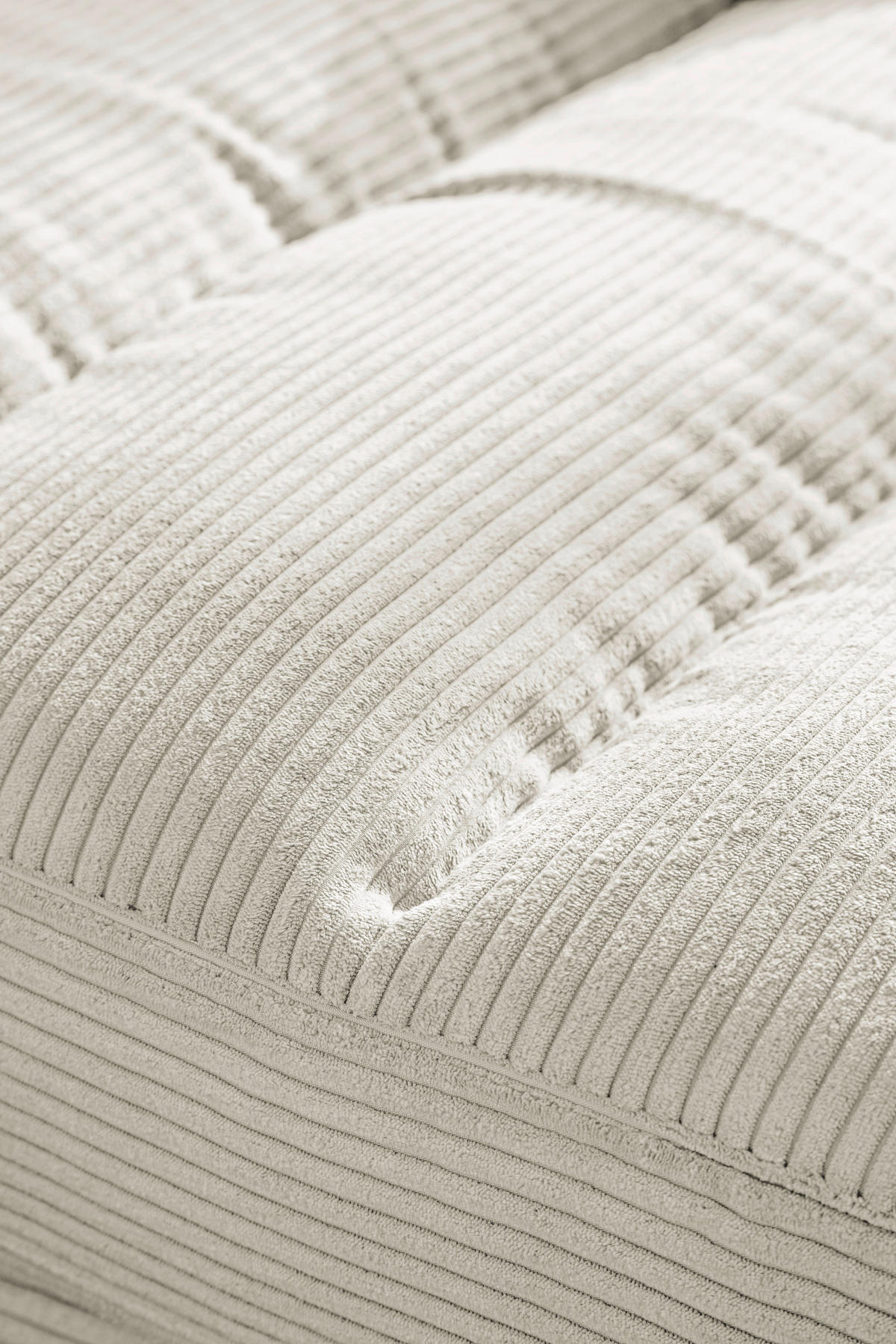 ECKSOFA in Cord Naturfarben  - Schwarz/Naturfarben, Design, Textil/Metall (207/296cm) - Dieter Knoll