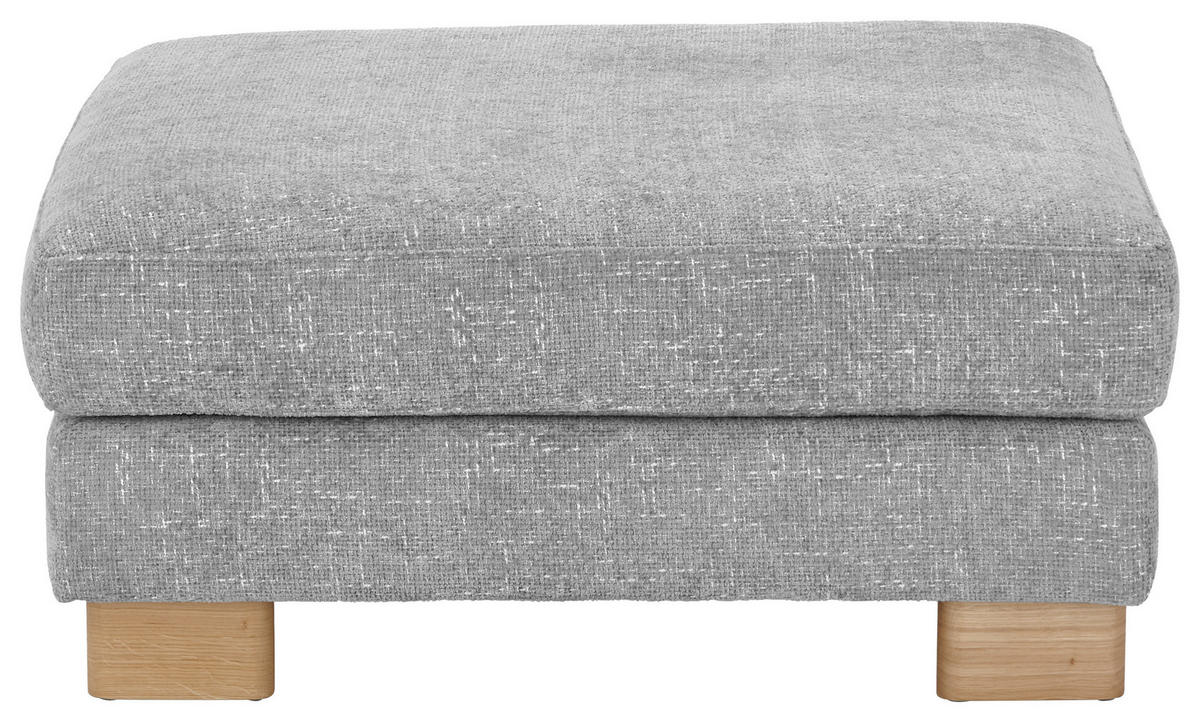 HOCKER Chenille Grau  - Eichefarben/Grau, KONVENTIONELL, Holz/Textil (100/51/100cm) - SetOne by Musterring