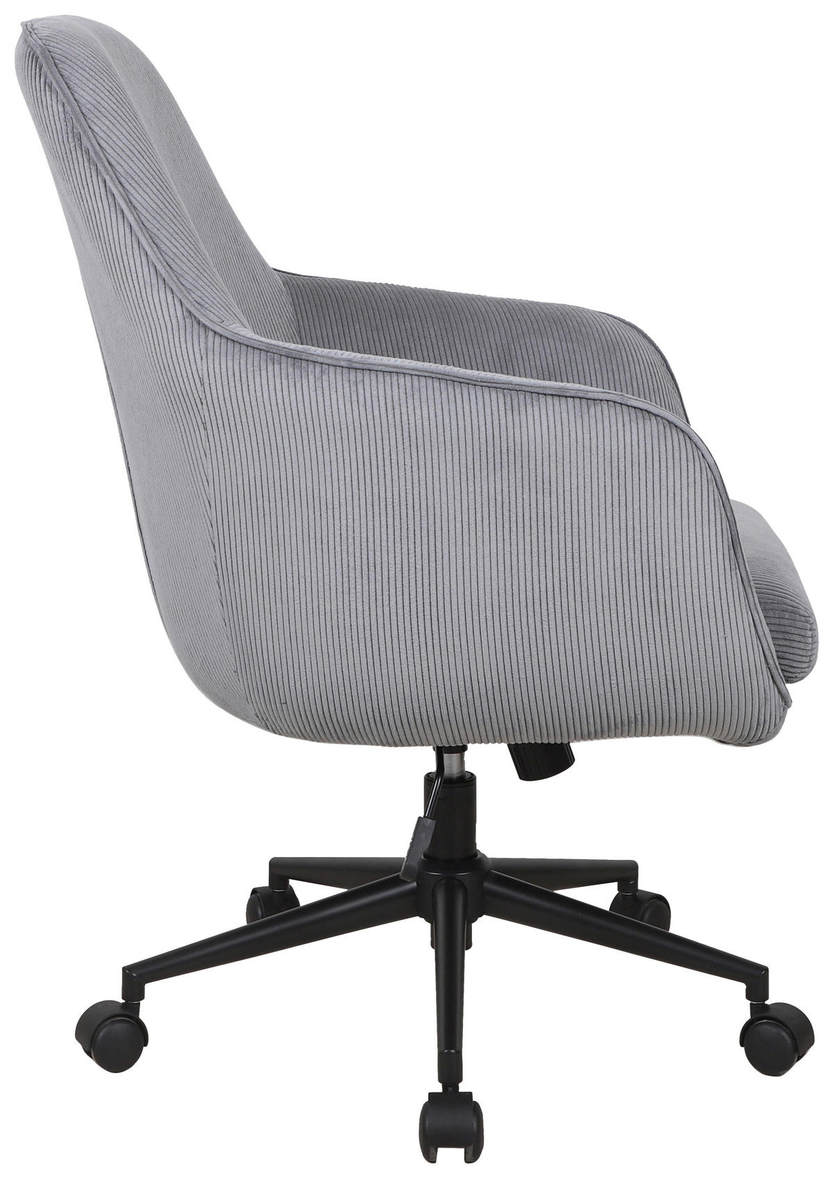 SCAUN ROTATIV  catifea raiată gri închis  - gri închis/negru, Design, plastic/metal (63/95/71cm) - Novel