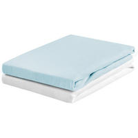 KINDERSPANNBETTTUCH 2er Set 60-70/120-140 cm   - Weiß/Hellblau, Basics, Textil (60-70/120-140cm) - My Baby Lou