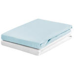 KINDERSPANNLEINTUCH 60-70/120-140 cm  - Weiß/Hellblau, Basics, Textil (60-70/120-140cm) - My Baby Lou