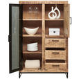 HIGHBOARD 90/142/40 cm  - Hellbraun/Schwarz, Design, Glas/Holz (90/142/40cm) - Carryhome