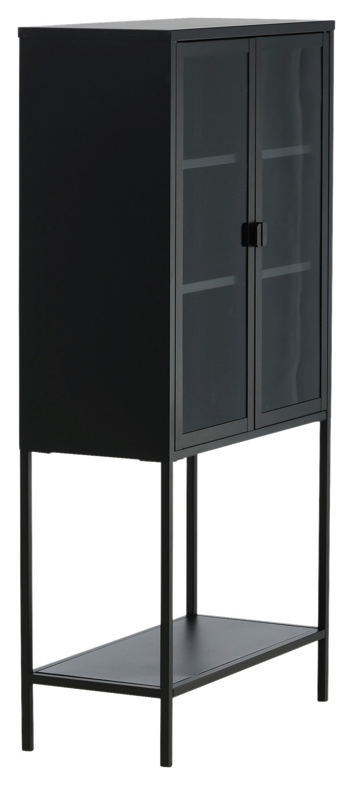 VITRINE in Schwarz  - Schwarz, Design, Metall (75/150/35cm) - Livetastic