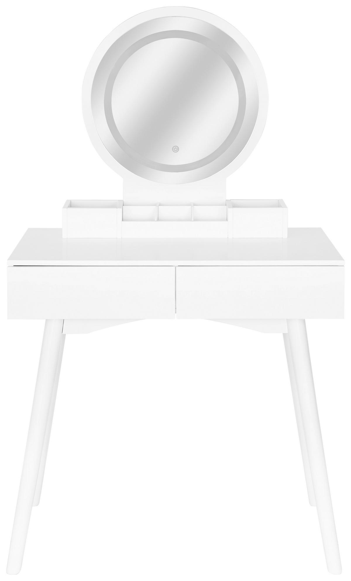 SCHMINKTISCH80/40/139 cm, Weiss  - Weiss, Trend, Glas/Holz (80/40/139cm) - Carryhome