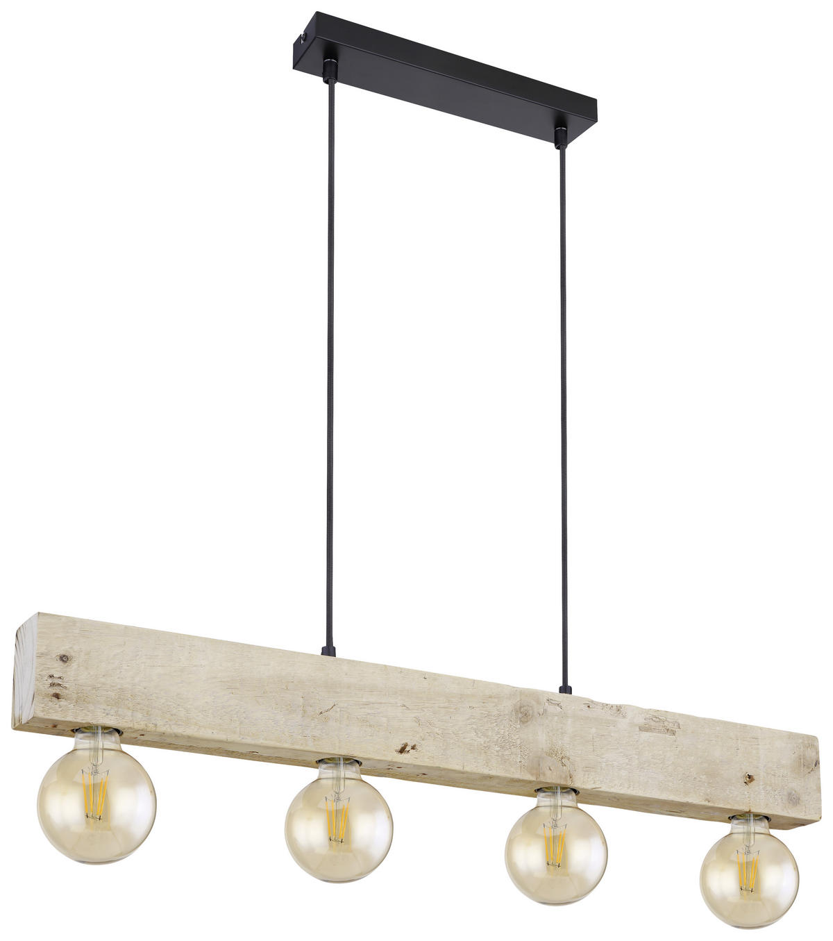 HÄNGELEUCHTE 80/6/120 cm    - Dunkelbraun/Schwarz, Natur, Holz/Textil (80/6/120cm) - Globo