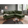 ECKSOFA in Cord Dunkelgrün  - Dunkelgrün/Naturfarben, Modern, Holz/Textil (230/200cm) - Livetastic