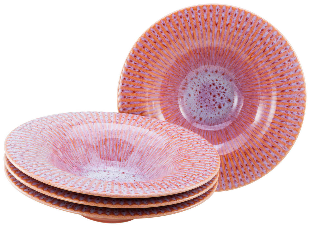 GOURMETTELLER Allegra Magic Peach    - Schwarz/Lachsfarben, Basics, Keramik (30,5/6,5cm) - Creatable