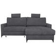 ECKSOFA Anthrazit Struktur  - Anthrazit/Schwarz, KONVENTIONELL, Textil/Metall (230/164cm) - Carryhome