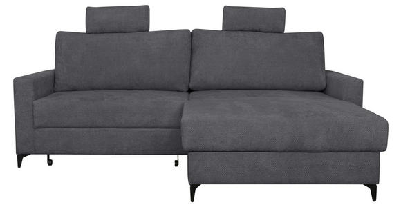 ECKSOFA Anthrazit Struktur  - Anthrazit/Schwarz, KONVENTIONELL, Textil/Metall (230/164cm) - Carryhome