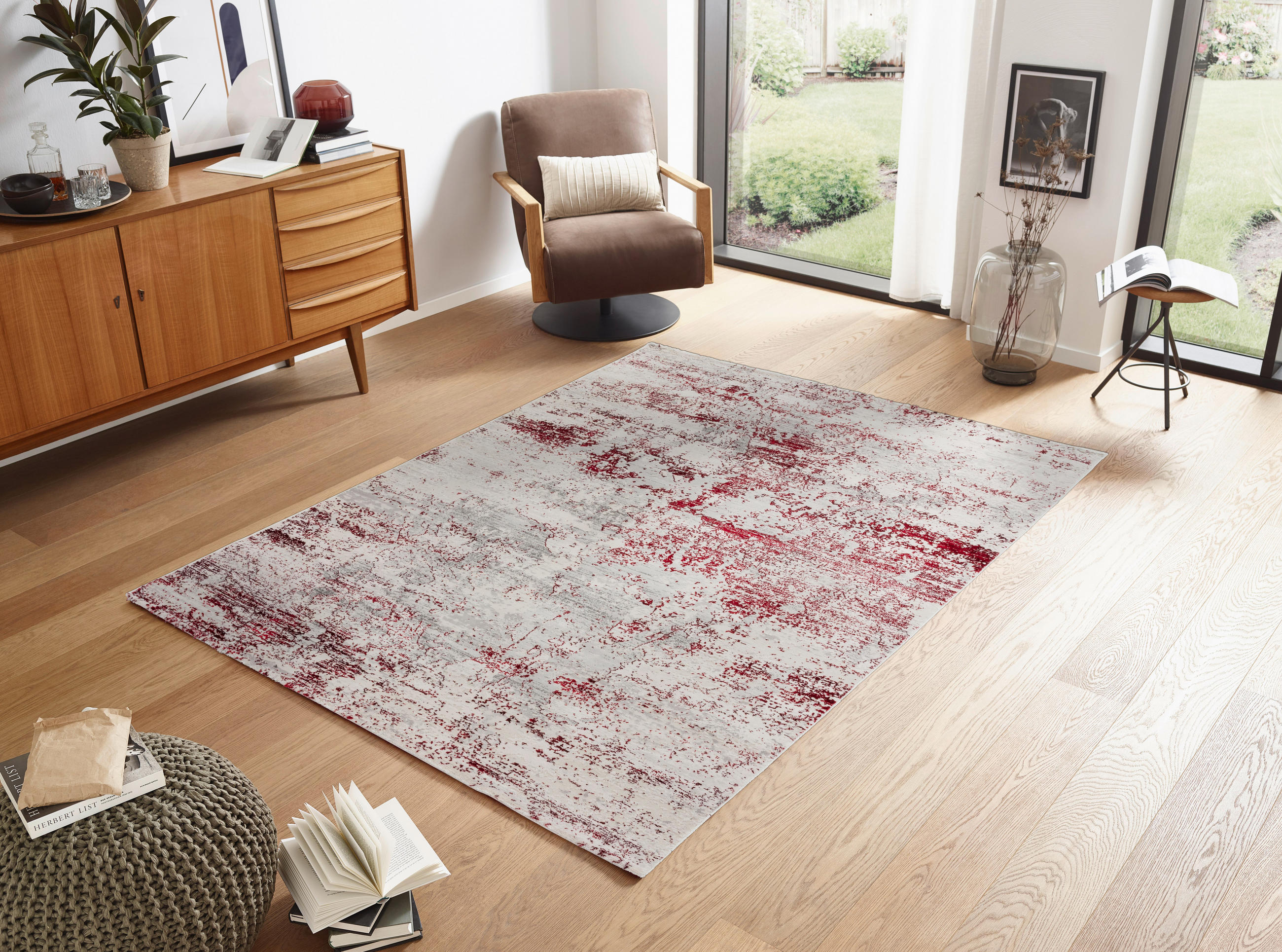 WEBTEPPICH Antea 160/230 cm Antea  - Rot/Creme, Design, Textil (160/230cm) - Schöner Wohnen Teppi