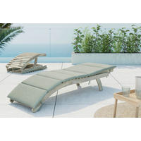 GARTENLIEGE 180/79/54 cm  - Hellgrau/Akaziefarben, Natur, Holz/Kunststoff (180/79/54cm) - Ambia Garden