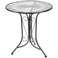 GARTENTISCH Metall, Glas Schwarz rund  - Schwarz, KONVENTIONELL, Glas/Metall (64,3cm) - Ambia Home