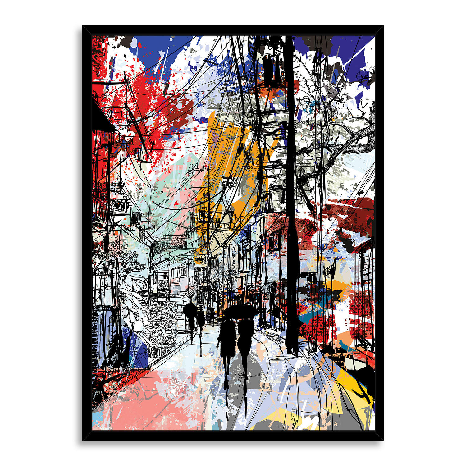 KUNSTDRUCK Städte  - Multicolor/Schwarz, Trend, Papier/Holzwerkstoff (52/72cm) - Monee