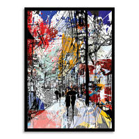 KUNSTDRUCK Städte  - Multicolor/Schwarz, Trend, Papier/Holzwerkstoff (52/72cm) - Monee
